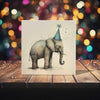 Peeping Tom's Cottage Custom Printed Tile Party Pachyderm - Whimsical Handcrafted Elephant Art Tile for Joyful Home Decor