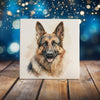 Peeping Tom's Cottage Custom Printed Tile Regal German Shepherd Watercolor Art Tile - Handcrafted Decor for Dog Lovers