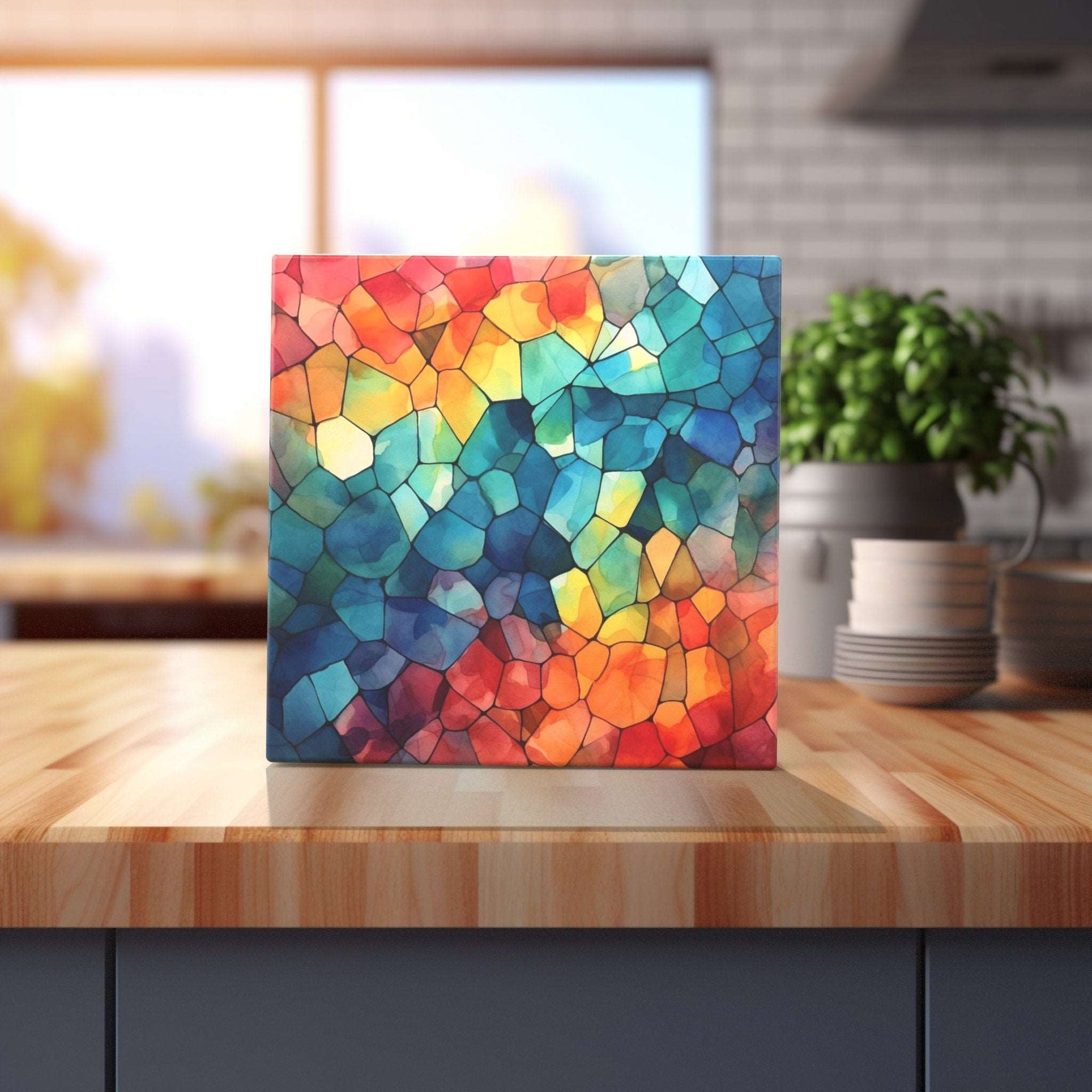 Peeping Tom's Cottage Custom Printed Tile Spectrum Mosaic Abstract Ceramic Tile - Colorful Artistic Decor