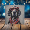 Peeping Tom's Cottage Custom Printed Tile Trendsetter Spaniel Art Tile - Chic Dog in Sunglasses Oil Painting for Stylish Home Decor