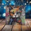 Peeping Tom's Cottage Custom Printed Tile Urban Chic Graffiti Cat Art Tile - Bold and Colorful Street Art Style Feline Decor