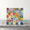 Peeping Tom's Cottage Custom Printed Tile Watercolor Patchwork Quilt Tile - Warm Living Room Art