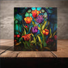 Peeping Tom's Cottage decorative tile Enchanted Tulip Stained Glass - Luxurious Handcrafted Art Tile for Sophisticated Home Deco