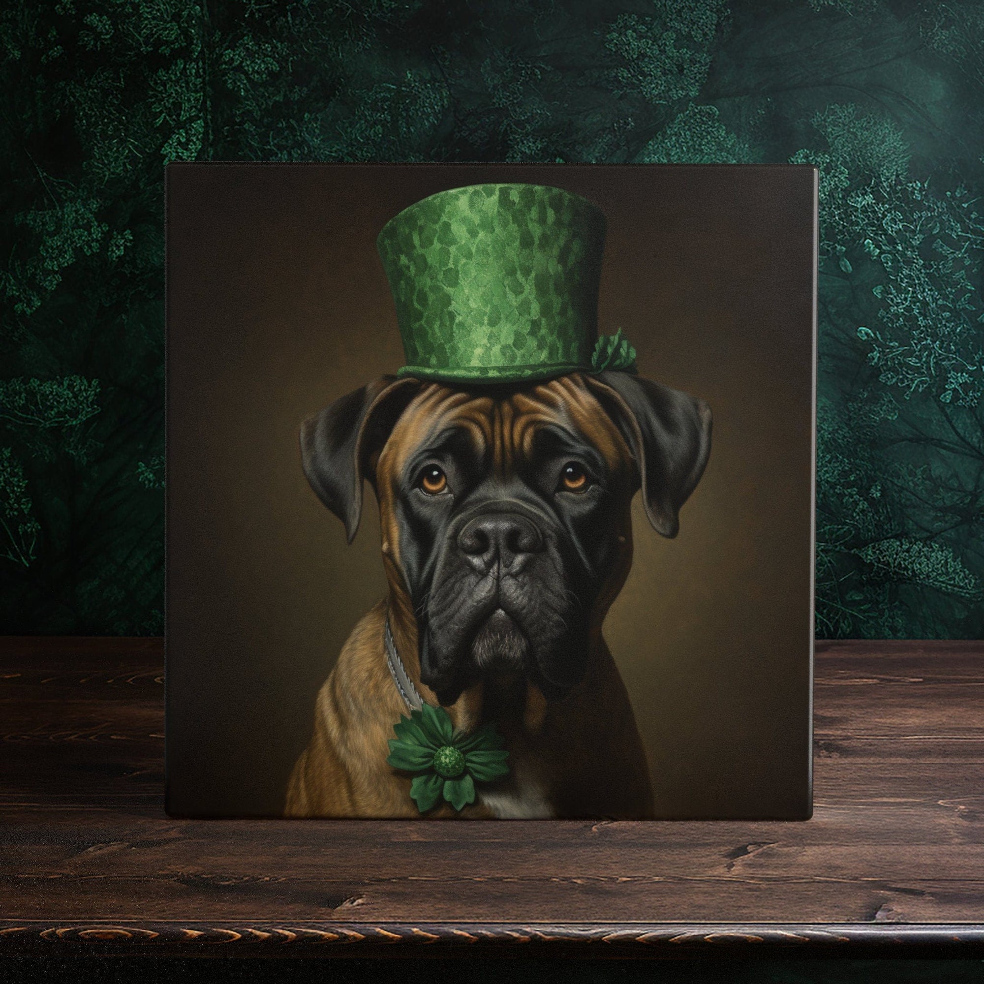 Peeping Tom's Cottage decorative tile Regal Guardian – Mastiff Dog Ceramic Tile with Artisanal Flair for Distinctive Interiors