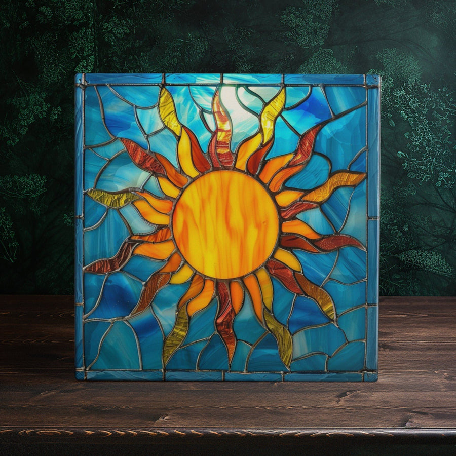 Peeping Tom's Cottage Solar Radiance Decorative Ceramic Tile - Stained Glass-like Crafted Design | Peeping Tom's Cottage