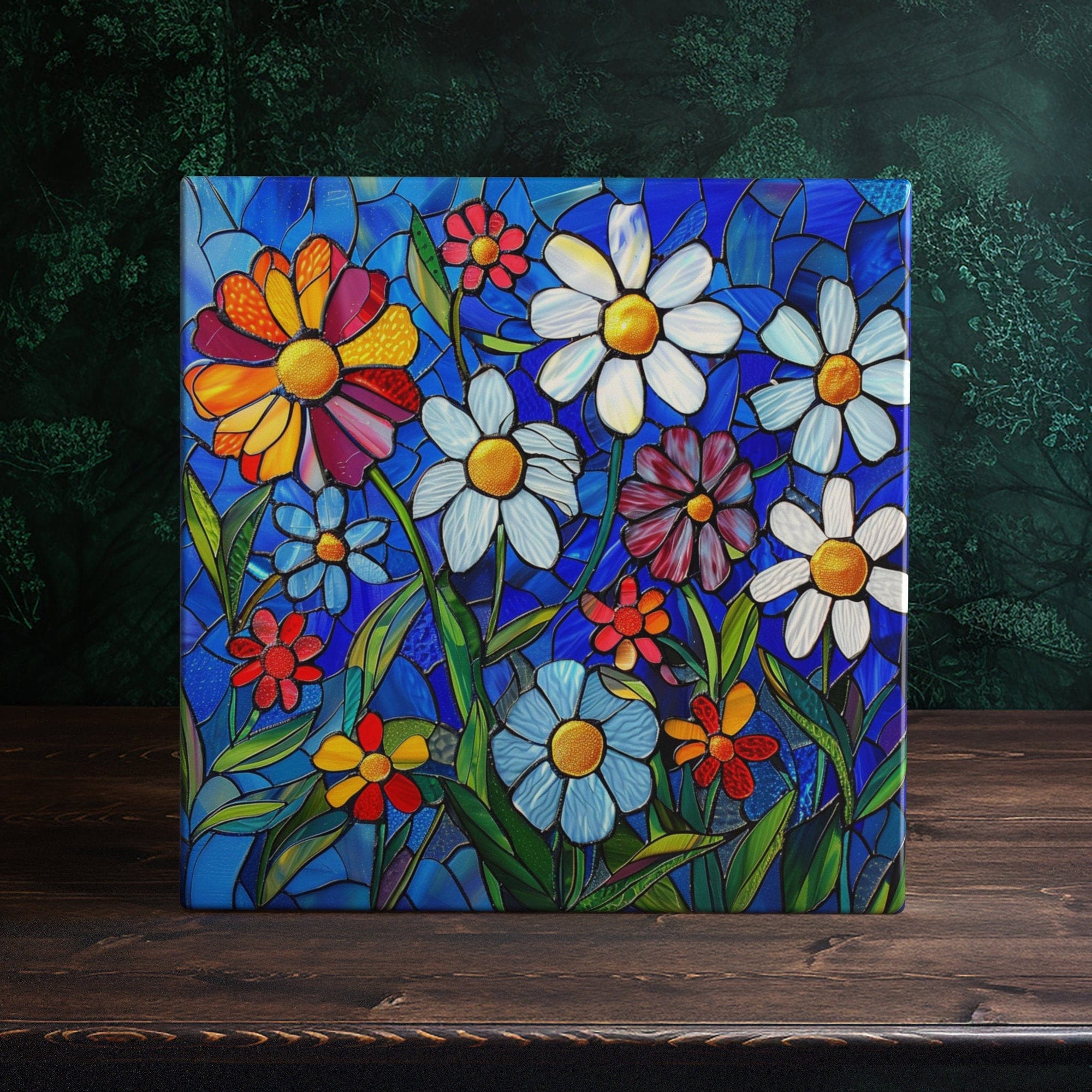Peeping Tom's Cottage Wildflower Wonderland Vibrant Ceramic Tile - Artistic Home Decor | Peeping Tom's Cottage